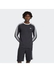 Adidas Longsleeve 3-Stripes KE3546 Czarny Regular Fit. Czarne bluzki z długim rękawem męskie Adidas, m, bez wzorów, z bawełny, bez kołnierzyka. Za 179.99 zł.