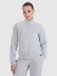 4F Bluza treningowa regular szybkoschnąca damska - szara S. Szare bluzy damskie 4f, s, bez wzorów, z dzianiny, bez kaptura. W wyprzedaży za 129.99 zł.