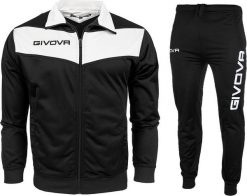 Givova Dres treningowy piłkarski komplet bluza spodnie Givova Tuta Visa Triacetato czarno-biały TR018 1003 XS. Białe bluzy męskie Givova, m, bez wzorów, z dresówki, bez kaptura, do piłki nożnej. Za 123.18 zł.
