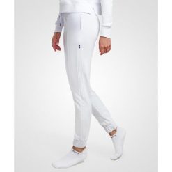 Damskie joggery Organic do Tenisa/Padel. Białe spodnie sportowe damskie NORDICDOTS, bez wzorów, na fitness i siłownię. Za 235.00 zł.