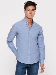 Only & Sons Koszula Alvaro 22006479 Niebieski Slim Fit. Niebieskie koszule męskie Only & Sons, m, bez wzorów, z bawełny, bez kołnierzyka, bez ramiączek. Za 119.99 zł.