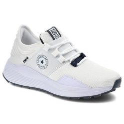 Białe Sneakersy Big Star Damskie Stylowe Buty. Białe półbuty damskie Big Star, z aplikacjami, z materiału, eleganckie, bez obcasa, bez zapięcia. Za 199.00 zł.