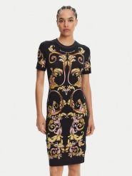 Versace Jeans Couture Sukienka codzienna 78HAO9P9 Czarny Slim Fit. Czarne sukienki damskie Versace Jeans Couture, na co dzień, xs, bez wzorów, z bawełny, bez kołnierzyka, bez ramiączek, proste. Za 619.99 zł.