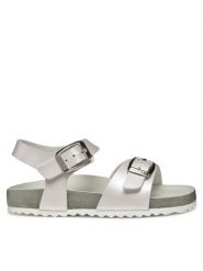 Geox Sandały J Adriel J558MI 000NF C0007 D Biały. Białe sandały dziewczęce Geox, ze skóry, bez zapięcia. Za 149.99 zł.