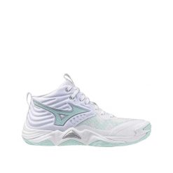 Buty do siatkówki Mizuno Wave Momentum Elite Mid Kobieta. Białe obuwie sportowe damskie Mizuno, bez wzorów, z gumy, do biegania, mizuno wave. Za 761.15 zł.