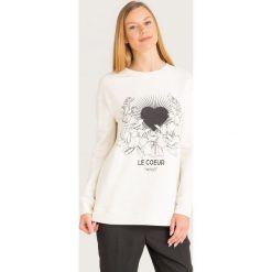 BLUZA LE COEUR TWINSET. Białe bluzy damskie Twinset, l, z aplikacjami, z bawełny, bez kaptura. Za 335.30 zł.
