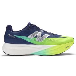 Buty męskie New Balance FuelCell SC Elite V5 MRCEL79H – granatowe. Niebieskie buty sportowe męskie New Balance, z materiału, bez zapięcia, do biegania. Za 1,199.99 zł.