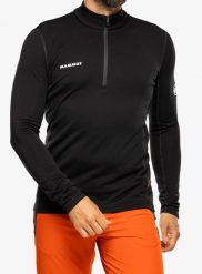 Bluza męska Mammut Aenergy ML Half Zip Pull. Czarne bluzy męskie Mammut, m, bez wzorów, z elastanu, bez kaptura. Za 479.45 zł.