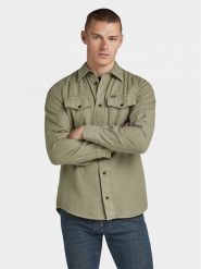 G-Star Raw Koszula Marine D24963-D454 Zielony Slim Fit. Zielone koszule męskie G-Star, l, bez wzorów, z bawełny, marine, bez kołnierzyka, bez ramiączek. Za 187.99 zł.