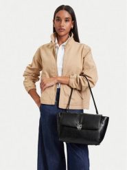 Calvin Klein Torebka Emblem Hw Padded Satchel LV04F3615G Czarny. Czarne torebki do ręki damskie Calvin Klein, bez wzorów, ze skóry, bez dodatków. Za 649.99 zł.