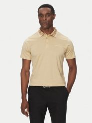 KARL LAGERFELD Polo 745001 552200 Beżowy Slim Fit. Brązowe koszulki polo męskie KARL LAGERFELD, m, bez wzorów, z bawełny, bez ramiączek. Za 359.99 zł.