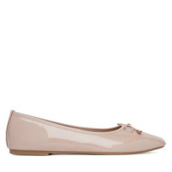 Baleriny JENNY. Brązowe baleriny damskie Jenny, bez wzorów, bez obcasa. Za 63.99 zł.