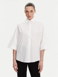 French Connection Koszula 72MZE Biały Relaxed Fit. Białe bluzki damskie French Connection, xl, bez wzorów, z bawełny, bez kołnierzyka, bez ramiączek. Za 139.99 zł.