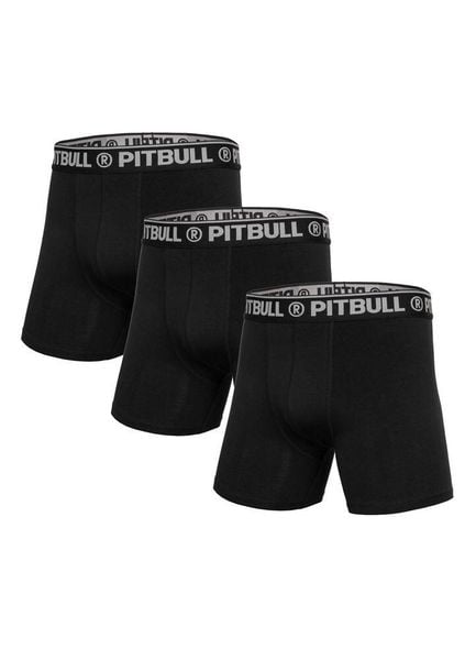 Bokserki męskie Pitbull 3-pak. Czarne bokserki męskie PITBULL, m, bez wzorów, z bawełny. Za 109.00 zł.