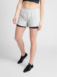 Damskie spodenki 2 w 1 Newline. Brązowe szorty sportowe damskie Newline, xs, bez wzorów, z dżerseju, klasyczne, z standardowym stanem, na fitness i siłownię. Za 236.80 zł.