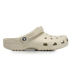 Klapki dla dorosłych Crocs Classic. Brązowe skarpety damskie Crocs, bez wzorów, z materiału. Za 269.00 zł.