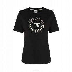 Koszulka tenisowa Diadora L. T-Shirt SS ESS. Sports. Czarne koszulki sportowe damskie Diadora, l, bez wzorów, bez kołnierzyka, bez ramiączek, tenisowe. Za 69.99 zł.