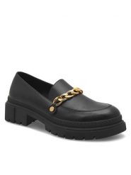 DeeZee Loafersy BE ON TIME HL995-1 Czarny. Czarne mokasyny damskie DeeZee, ze skóry. Za 89.99 zł.