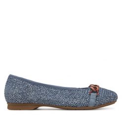 Baleriny Jana. Niebieskie baleriny damskie JANA, bez wzorów, bez obcasa. Za 119.99 zł.