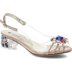 Beżowe Sandały Sca'viola Damskie Buty Na Obcasie. Brązowe klapki damskie Sca'viola, bez wzorów, eleganckie, bez obcasa, na obcasie. Za 349.00 zł.