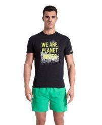 Koszulka męska T-shirt bawełniany sportowy na trening Arena Solid. Czarne koszulki sportowe męskie Arena, m, bez wzorów, z bawełny, bez kołnierzyka, bez ramiączek, na fitness i siłownię. Za 81.98 zł.