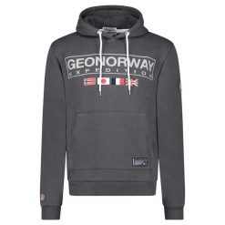 Bluza męska Geographical Norway GREAT Dark Grey DB 317 - ciemnoszara. Szare bluzy męskie Geographical Norway, m, bez wzorów, z bawełny, z kapturem. Za 169.00 zł.