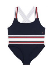 Tommy Hilfiger Strój kąpielowy UG0UG00823 Granatowy. Niebieskie stroje kąpielowe dla dziewczynek Tommy Hilfiger, bez wzorów, z syntetyku. Za 209.99 zł.