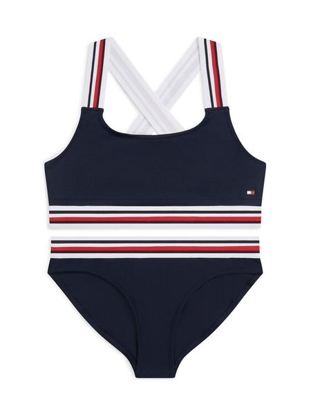 Tommy Hilfiger Strój kąpielowy UG0UG00823 Granatowy. Niebieskie stroje kąpielowe dla dziewczynek Tommy Hilfiger, bez wzorów, z syntetyku. Za 169.99 zł.