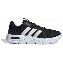 Buty damskie adidas Cloudfoam Flex - tekstylne, amortyzacja Cloudfoam. Czarne obuwie sportowe damskie Adidas, bez wzorów, z materiału, do biegania, Adidas Cloudfoam. Za 189.99 zł.