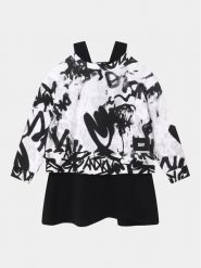 DKNY Sukienka dzianinowa D32888 D Czarny Regular Fit. Czarne sukienki dla dziewczynek DKNY, bez wzorów, z bawełny, bez ramiączek. Za 699.99 zł.