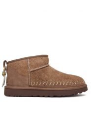 Ugg Śniegowce W Classic Ultra Mini Biarritz 1171538 Beżowy. Brązowe śniegowce i trapery damskie UGG, ze skóry. Za 809.99 zł.