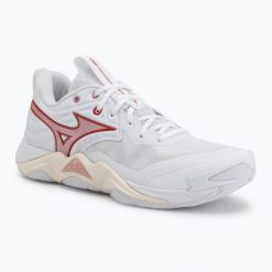 Buty do siatkówki damskie Mizuno Wave Momentum Elite. Białe obuwie sportowe damskie Mizuno, bez wzorów, do siatkówki, mizuno wave. Za 599.99 zł.