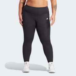 Legginsy Optime Full-Length (Plus Size). Czarne legginsy damskie Adidas, plus size, bez wzorów, z materiału, na fitness i siłownię. Za 259.00 zł.