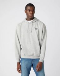 MĘSKA BLUZA WRANGLER WWYG HOODIE MID GREY MEL W6F9H1X37 112141480. Szare bluzy męskie Wrangler, m, bez wzorów, z kapturem. Za 159.99 zł.