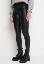 Czarne Ocieplane Legginsy High Waist z Imitacji Skóry z Bawełną Kevemi. Czarne legginsy damskie Born2be, l, bez wzorów, z bawełny. Za 29.99 zł.