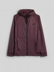 4F Bluza treningowa regular z kapturem męska - fioletowa L. Fioletowe bluzy męskie 4f, l, bez wzorów, z kapturem. Za 249.99 zł.