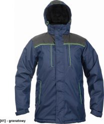 CERVA CREMORNE parka - męska zimowa parka, stały kaptur, przedłużony tył, 100% poliester - granatowy 3XL. Niebieskie parki męskie CERVA, na zimę, m, bez wzorów, z poliesteru, bez kaptura. Za 202.63 zł.