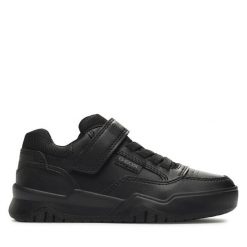 Sneakersy Geox. Czarne półbuty chłopięce Geox, bez wzorów, bez zapięcia. Za 159.99 zł.