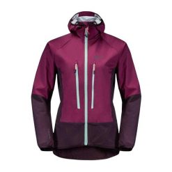 Kurtka Damska Alpspitze. Fioletowe kurtki damskie Jack Wolfskin, m, bez wzorów, z elastanu, z kapturem. Za 720.99 zł.