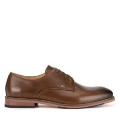 Półbuty GINO ROSSI. Brązowe eleganckie półbuty Gino Rossi, wizytowe, bez zapięcia. Za 287.99 zł.
