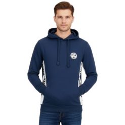 Bluza turystyczna męska Napapijri Bilo. Niebieskie bluzy męskie Napapijri, m, bez wzorów, z bawełny, z kapturem. W wyprzedaży za 364.00 zł.