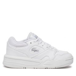 Sneakersy Lacoste. Białe trampki i tenisówki chłopięce Lacoste, bez wzorów, bez zapięcia. Za 279.99 zł.