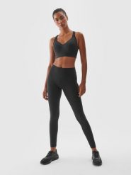 4F Legginsy treningowe z wysokim stanem damskie - czarne L. Czarne legginsy damskie 4f, l, bez wzorów, z dzianiny, z podwyższonym stanem, na fitness i siłownię. Za 119.99 zł.