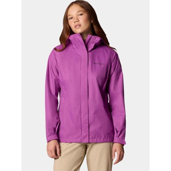 Płaszcz przeciwdeszczowy damski Columbia Arcadia II. Fioletowe kurtki damskie Columbia, m, bez wzorów, bez kaptura, trekkingowe. Za 429.00 zł.