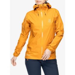 Kurtka z membraną damska Haglofs L.I.M GTX Jacket. Żółte kurtki sportowe damskie Haglöfs, l, bez wzorów, bez kaptura, trekkingowe. Za 864.99 zł.