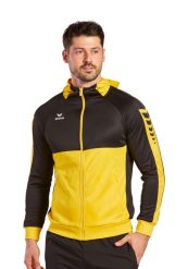 Kurtka treningowa z kapturem Erima Six Wings. Czarne kurtki męskie Erima, l, bez wzorów, z bawełny, sportowe, z kapturem. Za 233.95 zł.