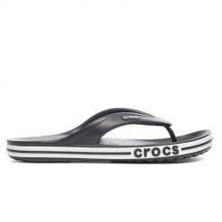 Japonki męskie Crocs Bayaband Flip. Czarne klapki męskie Crocs, z materiału, sportowe. Za 169.99 zł.