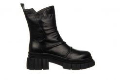 Botki Bayla-161 157 2371 10 Black 161611, Czarny, Skóra naturalna - 40. Czarne botki damskie Bayla, na zimę, z gumy, eleganckie, z okrągłym noskiem, za kostkę, bez obcasa, bez zapięcia. W wyprzedaży za 269.10 zł.