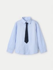 Mayoral Koszula 4109 Błękitny Regular Fit. Niebieskie koszule dla chłopców Mayoral, bez wzorów, z bawełny, bez kołnierzyka, bez ramiączek. Za 79.99 zł.