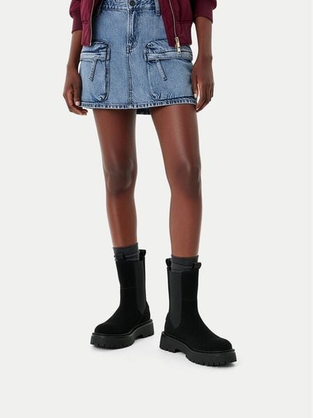 G-Star Raw Sztyblety EO-YASEMIN-70861S Czarny. Czarne botki damskie G-Star, retro, bez obcasa, na płaskiej podeszwie, bez zapięcia. Za 479.99 zł.